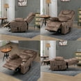 thumbnail image 6 of HSUNNS Power Lift Recliner Chair for Elderly, Dual Silent Lift Motor Velvet Single Sofa with Massage and Heat, Side Pockets, 180 Lay Flat Oversized Recliner Chair for Living Room, Brown, 6 of 7