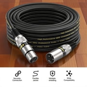 EBXYA 2ft Shielded XLR Cable 2-Pack - 3-Pin Balanced Audio, M/F for Microphones, PA Systems, Copper Shielded