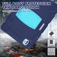 thumbnail image 5 of Dteck Case for iPad Pro 11 inch M4 2024,Heavy Duty Silicone Case 3-Layer Protection Built-in Pencil Holder Shockproof Kickstand Cover for iPad Pro 11-in. (M4),Navy+Blue, 5 of 5