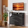 thumbnail image 2 of Meuble Télé à 9 Tiroirs avec Support de Chargement, Commode en Tissu pour Entrée, Garde-Robe, Salon, Couloir, Chambre, 2 of 9