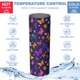 thumbnail image 5 of Butterfly 20oz Stainless Steel Skinny Tumbler – Vacuum Insulated Slim Travel Cup with Lid & Stainless Steel Straw, 360° Full Wrap Printed Tumbler for Home, Office & Outdoor Use, Spring, 5 of 6