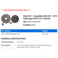 thumbnail image 2 of Clutch Kit - Compatible with 2012 - 2013 Volkswagen Golf 2.5L 5-Cylinder, 2 of 2