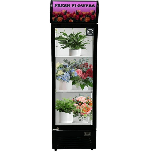 25 in. Commercial Flowers Cooler 13 Cu.Ft. Floral Refrigerator Display, Glass Door Refrigerator, NSF Certified