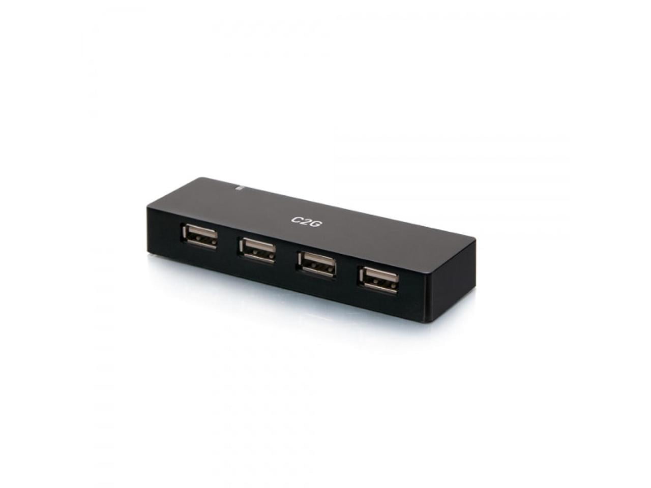 C2G 4-Port USB Hub, USB 2.0, 5 Volts and 2 Amp Power Supply