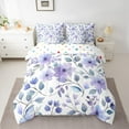 thumbnail image 2 of Manfei Rustic Flower 7 Pieces Bedding Comforter Set,Natural Botanical Theme Full Bedding Set,Purple White Fitted Sheet Flat Sheet For Children,Microfiber Bedroom Decor Reversible, 2 of 8