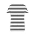 thumbnail image 5 of DecSea Womens Striped T Shirts V Neck Short Sleeve Casual Tops Loose Fit Basic Tees with Curved Hem, 5 of 5
