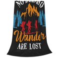 thumbnail image 2 of Pofeuu Not All Who Wander Are Lost Hiking Print Ultra-Soft Micro Fleece Blanket,for Bed Or Sofa,All Season Throw Blankets Flannel Blanket-60"x50", 2 of 7