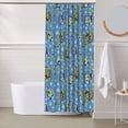 thumbnail image 6 of Shower Curtain, Blue paisley pattern Waterproof Fabric Plastic Shower Curtain, Drying Fast Bathroom Curtain with 9 Buttonholes, Ruffle Shower Curtain 60x72in, 6 of 8
