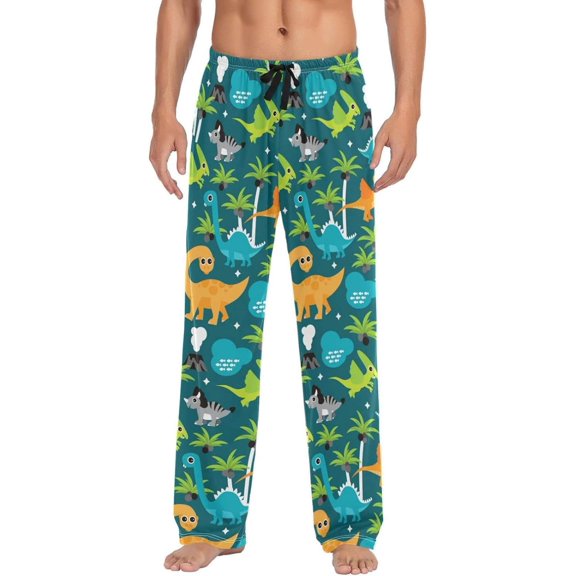 GZHJMY Dinosaur Pajama Pants for Men, Lounge Pants Lightweight Men Pajama Bottoms with Drawstring Pockets, Christmas New Year Birthday Gifts, X-Large