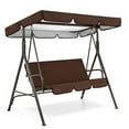 thumbnail image 2 of Outdoor Swing Canopy Replacement Cover - Heavy Duty Waterproof & Windproof 3-Seater Top Cover for Patio Swing Chairs - UV Protection Rip-Proof Garden Swing Cover 74.8"x 52" for Backyard, Porch, 2 of 5
