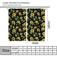 thumbnail image 4 of Sunflower Blackout Curtains Watercolor Yellow Flowers Green Leaves Fall Farmhouse Rustic for Girls Women Bedroom Living Room Bathroom Rod Pocket Decoration Window Drapes 2 Panels W21xL63in, 4 of 6