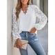 thumbnail image 2 of Blusas de mujer, blusa tipo túnica de manga larga con cuello en V y mangas de encaje, 2 of 6