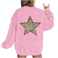 thumbnail image 2 of Htigea Oversized Sweatshirts for Women Trendy Star Print Long Sleeve Pullover Loose Casual Crewneck Tops Pink S, 2 of 4