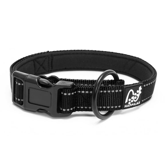 Happilax Adjustable Dog Collars - Buckle Collar - Reflective Padded Dog Collar with Strain Relief