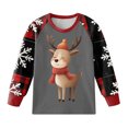 thumbnail image 5 of eczipvz Toddler Boys Christmas Reindeer Pajamas Kids Holiday Pajamas Girls Snowman Sleepwear Santa Pjs Grey 2-3 Years, 5 of 5