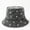 Black, variant on Four Seasons Denim Cartoon Flower Embroidery Bucket Hat Fisherman Hat Outdoor Travel Sun Cap For Girl And Women 158
