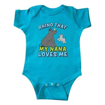 

Inktastic Rhino That My Nana Loves Me with Cute Rhinos Gift Baby Boy or Baby Girl Bodysuit