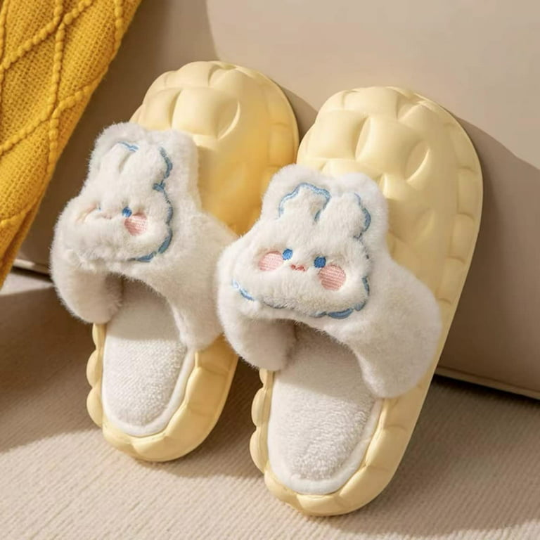 PIKADINGNIS Removable Fuzzy Slippers Bunny Slippers Thick Cloud Slippers Slippers - Walmart.com
