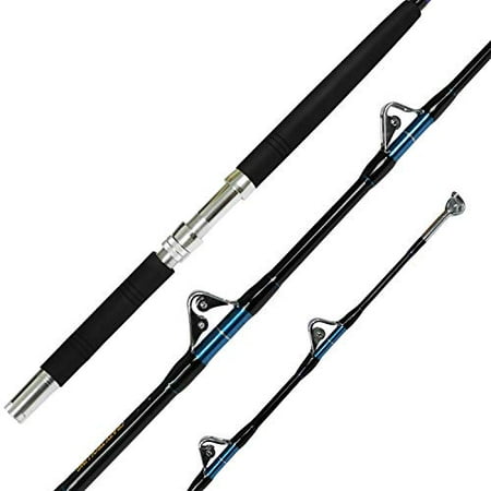 Fiblink Saltwater Offshore Heavy Trolling Fishing Rod Big Game Conventional  Boat Fishing Roller Rod Pole with All Roller Guide 