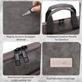thumbnail image 4 of Aisboks PU Leather Laptop Bag 15.6''-16'',Premuim 180°Full Opening Laptop Case, Slim Laptop Sleeve with Luggage Strap&Accessory Pocket, Grey,Father's Gift, 4 of 7