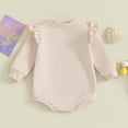 thumbnail image 3 of Bagilaanoe Newborn Baby Girl Valentine's Day Romper Sweatshirt Long Sleeve Bodysuits Letter Print Pullover 3M 6M 9M 12M Infant Casual Tee Tops, 3 of 8