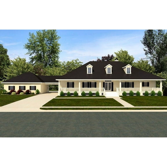 015-1273: Luxury Colonial 3 Bed, 3 Bath Luxury Home Plan, 3045 Sq Ft: Full Blueprints with License to Build by Home Plan Marketplace - Lesuto