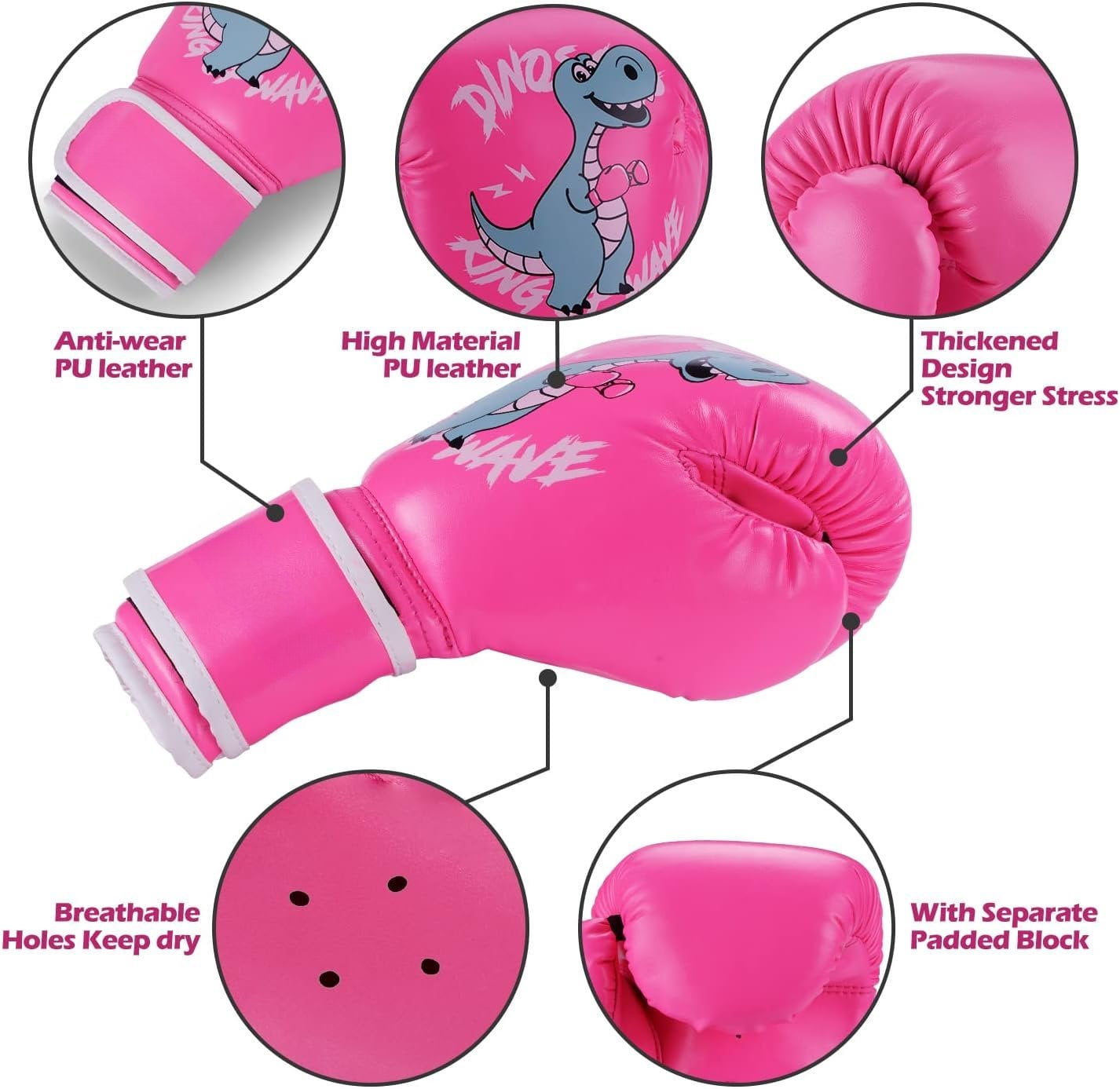 Boxing Gloves for Boys and Girls, Youth Boxing  Gloves for  3-15, 4&6OZ Punching Bag Kickboxing Thai Mitts MMA  Sparring Gloves