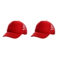 thumbnail image 4 of Qarigey Gorra de béisbol deportiva para niños, niños y niñas, gorras con viseras de moda de verano, gorras ajustables transpirables de Rojo 2piezas, 4 of 6
