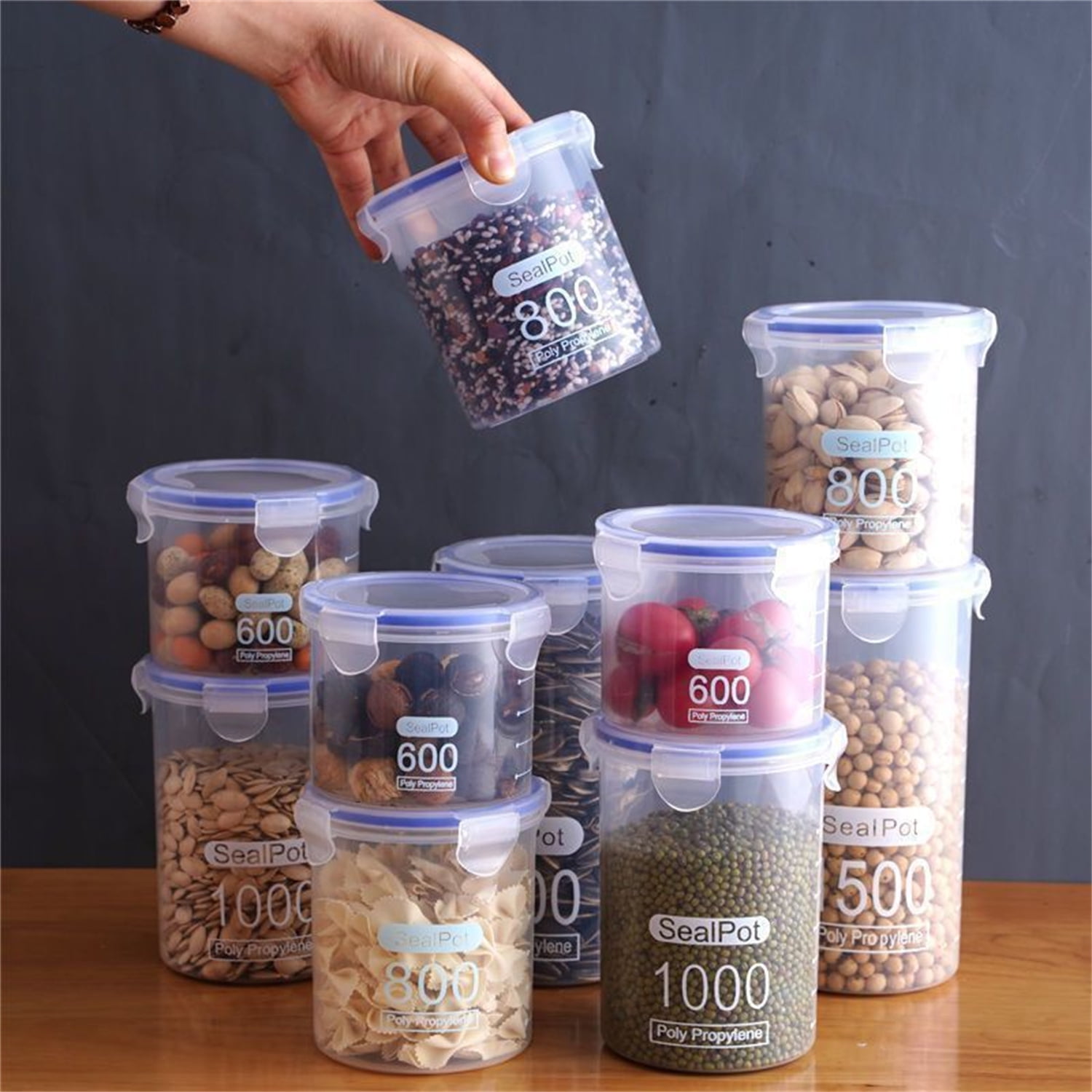 Meal Prep Container, 14oz 400ml Set of 4 Overnight Oats Containers with  Lids, Airtight Leakproof Pop Top Lid Bowl for Breakfast Leftovers,  Glass-like