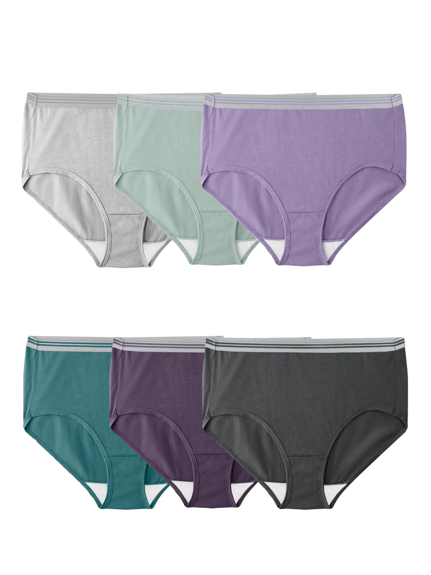 Fit for Me by Fruit of the Loom Women's Plus Size Cotton Brief Underwear, 6-Pack