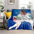 thumbnail image 1 of Manta de Anime japonés de dibujos animados Spirited Away, súper suave, kawaii, ropa de cama de viaje, sofá, cama, regalo de cumpleaños, 1 of 4