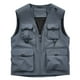 thumbnail image 2 of pstuiky Camisetas sin mangas para hombre, Chaqueta de trabajo sin mangas con cuello y múltiples bolsillos para hombre Chaleco de hombre xxxl, 2 of 3