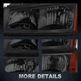 thumbnail image 7 of MOSTPLUS Smoke Headlights Bumper Lamps for 2003-06 Chevy Silverado Avalanche 1500 2500, 7 of 7