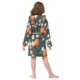 thumbnail image 7 of FORMRS Kids Bathrobe Unisex Hooded Robe Toddler Pajamas Sleepwear, Size 7-9T, Blue Floral Oranges, 7 of 7