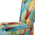 thumbnail image 4 of Designart "Colorful 0 Mid Century Abstract quintessence I" Multi-Color Mid-century Upholstered Accent Chair - Mid-Century Modern Arm Chair For Bedroom, 4 of 5