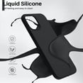 thumbnail image 3 of Compatible with iPhone 12 PRO MAX Case 6.7", Slim Liquid Silicone 3 Layers Full Covered Soft Gel Rubber Phone Case Protective Cover with Microfiber Lining 6.7 inch-Black, 3 of 11