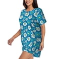 thumbnail image 2 of Wukai Daisies Flowers Women's Pajama Set,Short-Sleeve Top and Shorts with Elastic Waistband and Pockets for Loungewear, Yoga, and Casual Wear-3X-Large, 2 of 8