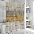 thumbnail image 6 of Yellow Grey Abstract Shower Curtain, Waterproof Shower Curtains for Bathroom, Gradient Geometric Graffiti Retro Wooden Washable Fabric Bathtub Curtain Set Bath Decor with 12 Hooks Standard 72"x72", 6 of 8