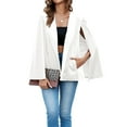 thumbnail image 3 of Women's Velvet Cape Blazer Jackets Casual Split Long Sleeve Open Front Coat, 3 of 5