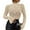 Beige, variant on Mesh Top for Women Trendy Long Bell Sleeve Shirt Mock Neck Sheer Blouse See Through Floral Lace Tops