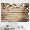 thumbnail image 1 of Rustic Wood Tapestry, Jasmine Flower on The Table Retro Style Composition, Fabric Wall Hanging Decor for Bedroom Living Room Dorm, 2 Sizes, Brown Green, by Ambesonne, 1 of 1