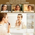 thumbnail image 3 of Garvee Modern White Makeup Vanity Desk with 36" HD Lighted Mirror – Glass Top, 5 Drawers, 3-Tier Shelves, Power Outlet, Ample Storage, Dressing Table Set for Bedroom and Home Office, White, 3 of 9