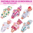 thumbnail image 6 of AlevRam 6 Sets 12 inch Baby Doll Clothes, Random Styles Doll Outfit Set Includes Bodysuit Hat Socks, Mixed Colors Doll Accessories for 10-12 inch Baby Dolls Gift for Kids, 6 of 9