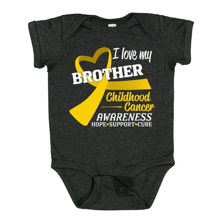 

Inktastic I Love My Brother Childhood Cancer Awareness- Hope Support Cure Gift Baby Boy or Baby Girl Bodysuit