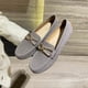 thumbnail image 4 of Zapatos Vestir Planos Mocasines Slip On Work para Pies Delgados (gris 42), 4 of 9