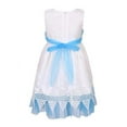 thumbnail image 2 of Little Girls Blue White Flower Sash Bridal Party Dress 6, 2 of 2