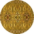 thumbnail image 1 of Ahgly Company Machine Washable Indoor Round Persian Yellow Traditional Area Rugs, 3' Round, 1 of 4