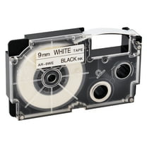 GREENCYCLE 1PK Black on White Label Tape Compatible for Casio XR9WE XR-9WE (9mm 0.35''x 8m 26ft) EZ Label Printer