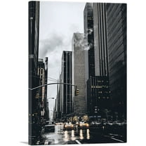 ARTCANVAS Rainy Streets of New York Canvas Art Print - Size: 26" x 18" (0.75" Deep)