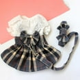 thumbnail image 2 of Dog Harness Dress with Leash Set, Tutu Skirt for Small Dog, Cute Plaid Puppy Dresses with D Ring, Pet Clothes Outfits Cat Apparel, 2 of 8
